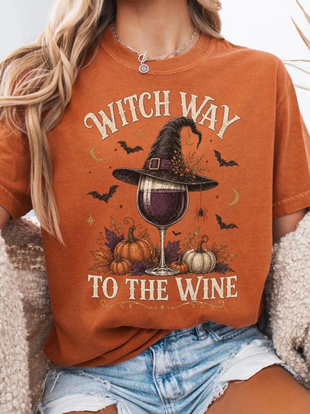 Comfort Colors Yam Witch Way To The Wine Graphic Tee